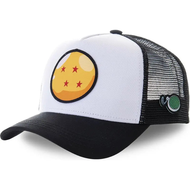 Dragon Ball Son Goku Cap Summer Travel Peaked Cap Men's Embroidery Hip-Hop Mesh Cap Style Sun Visor Baseball Cap Outdoor Sport