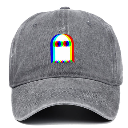 Colorful ghost print baseball cap suitable for daily dressing up and Halloween parties, adjustable outdoor sun protection hat