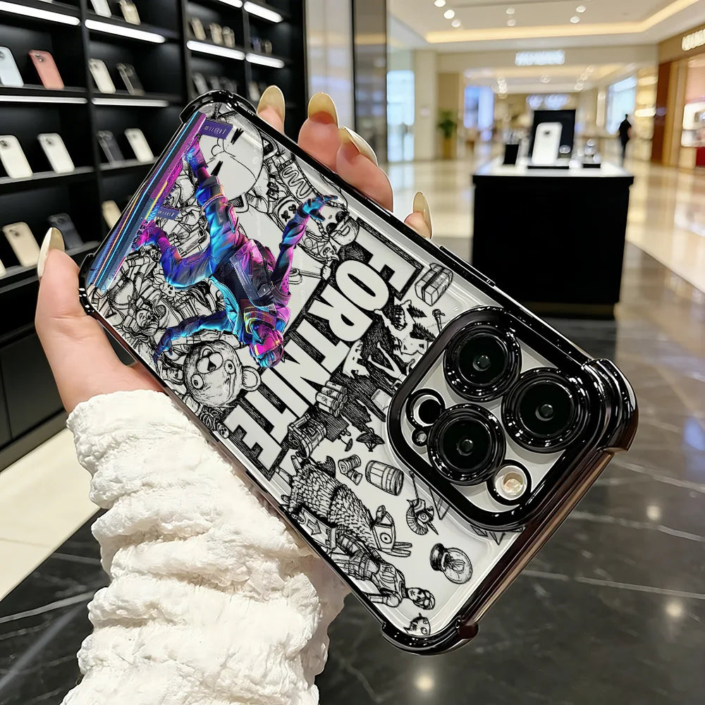 Популярен геймърски калъф за телефон FortniteS Plating за Samsung A37 A57 A07 A36 A16 A35 A55 A25 A26 A05s A15 A54 A34 A24 A14 A05 A04 4G 5G
