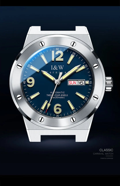 Carnival Brand IW High-End Series Luxury Sapphire Mechanical Watch Men 50M Waterproof Imported Movement Automatic Watches Mens