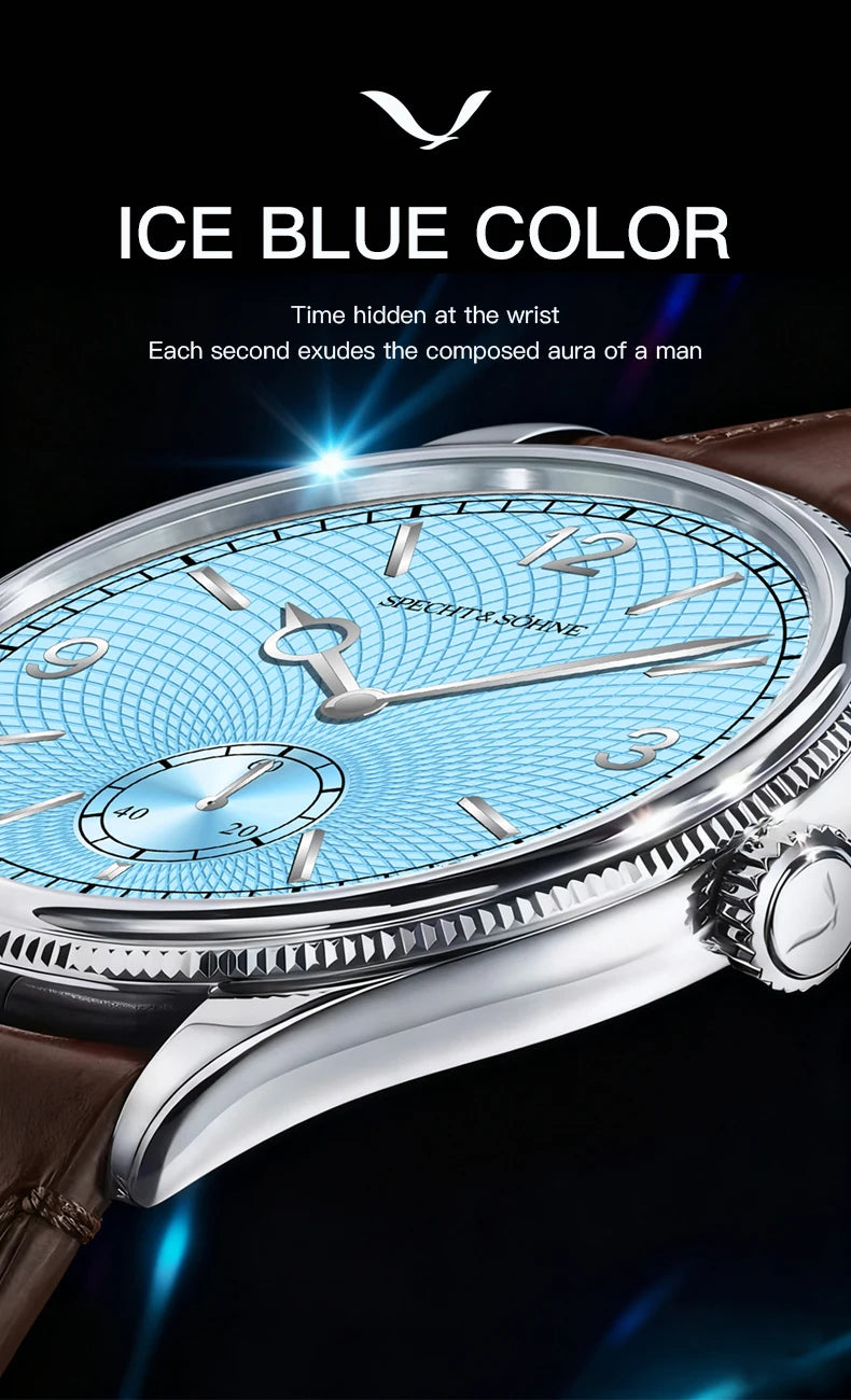 Specht & Söhne New Arrivals 1908 Automatic Watches For Men Stainless Steel Seagull Movt Mechanical Wristwatch 50M Waterproof