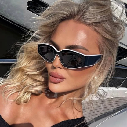 Ochelari de soare negri cu rame groase, model „Cat Eye”, pentru femei – ochelari de soare vintage la modă, ochelari clasici pentru doamne