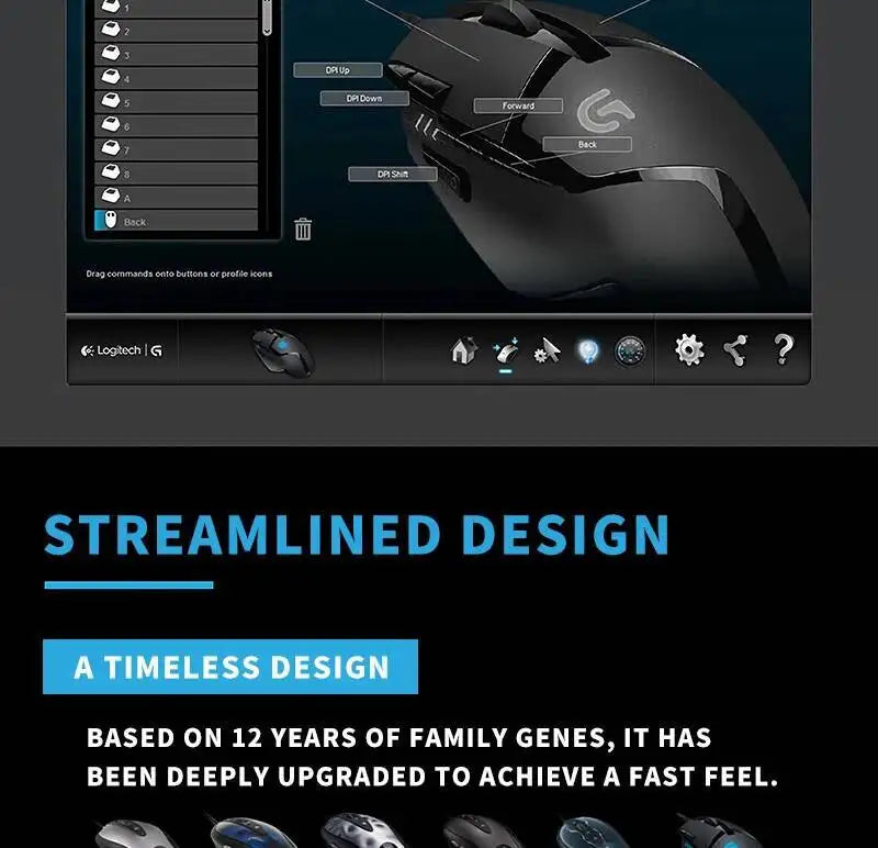 Logitech G402 kablet gamingmus 32-bit ARM-processor 8 knapper 500 IPS skridsikker til gaming- og arbejdssessioner hele dagen