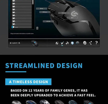 Logitech G402 kablet gamingmus 32-bit ARM-processor 8 knapper 500 IPS skridsikker til gaming- og arbejdssessioner hele dagen