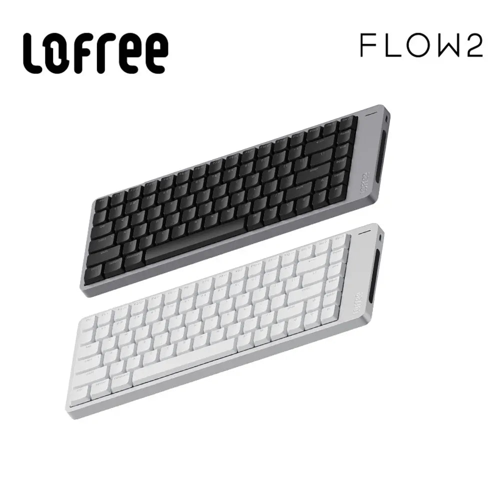 Lofree FLOW2 Mechanische Tastatur fürs Business-Büro, kabellos per Bluetooth und kabelgebunden, leiser und sanfter Klang, kompatibel, geräuscharm, Aluminiumgehäuse
