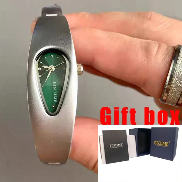 y2k watch shaped teardrop bracelet watch female couple light luxury senior sense of antique wind Gift Ladies' Quartz Wristwatch