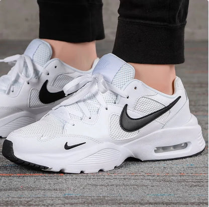 Nike's New Air-Cushioned Shock-Absorbing Hiking and Fitness Running Shoes for Men, Lightweight and Comfortable with Layered Upper Design, Suitable for Daily Wear and Sports. Air Max Fusion Stylish Versatile White Retro-Style