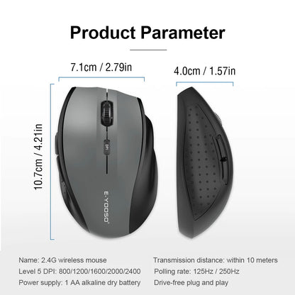 E-YOOSO E-1010 USB 2.4G Wireless Gaming office Mouse 2400 DPI optical Game Mice ergonomic for laptop PC computer