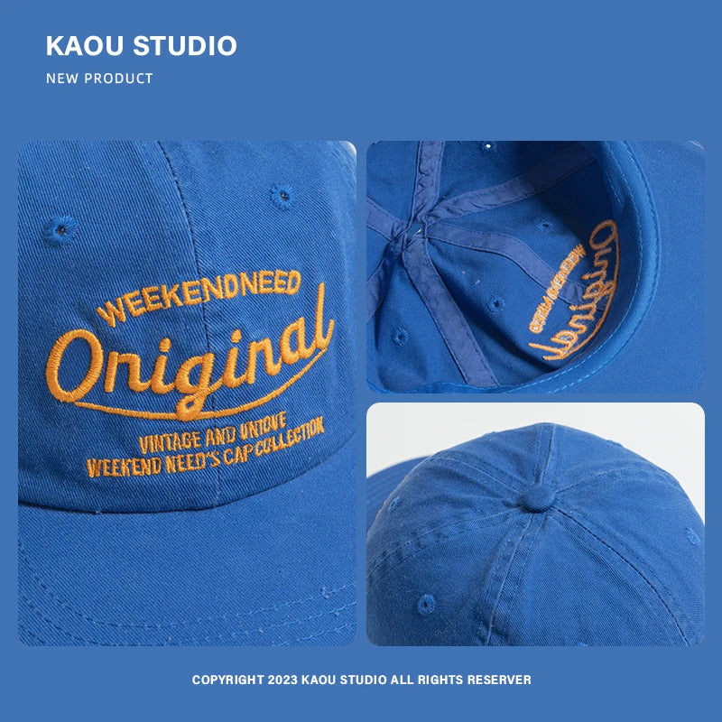 Baseball Cap Spring and Autumn Soft Top Embroidery Men and Women All-Matching Street Tide Brand Peaked Cap Wide Brim Sunshade