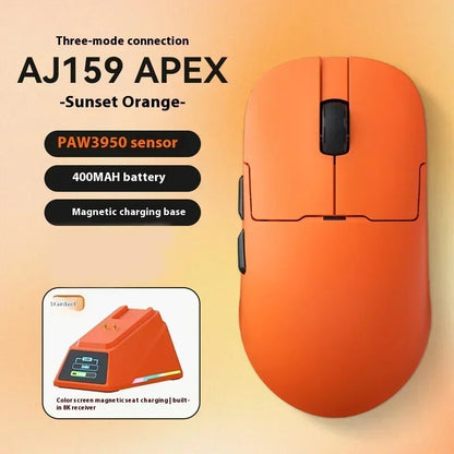AJAZZ AJ159 APEX Maus Tri-Mode Wireless 8K PAW3950 Sensor Low Latency Gaming-Maus mit Ladestation, anpassbar, leicht, für PC-Gamer