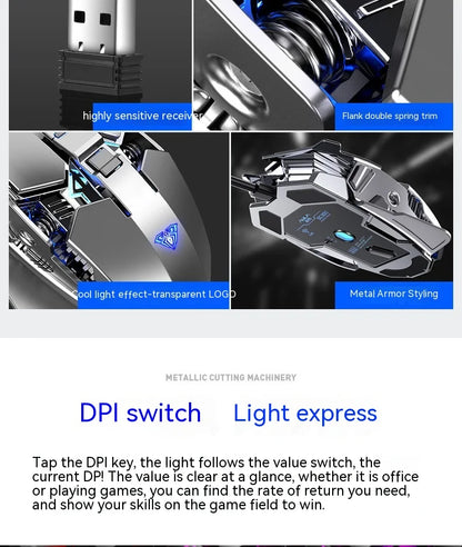 AULA mouse Multifunctional Gaming Side Keys Mouse Rechargeable Mecha style Mice 2.4 G Wireless Ergonomics Dpi adjustable Gamer