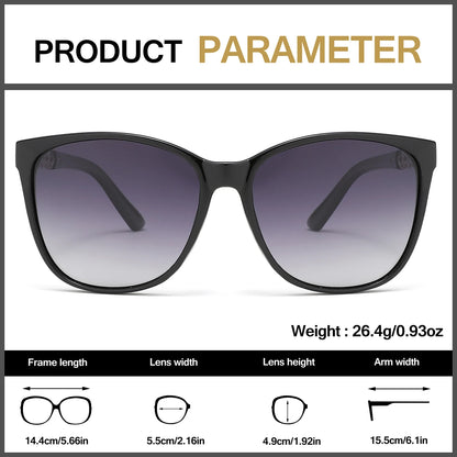 Ochelari de soare polarizați KROKODIL pentru femei, ochelari de soare pătrați la modă, ramă unisex, protecție UV400, set cu cutii