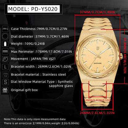 PAGANI DESIGN 2026 new ultra-thin 7mm quartz men's watch stainless steel sapphire 10Bar waterproof C3 upgrade V2 reloj hombre
