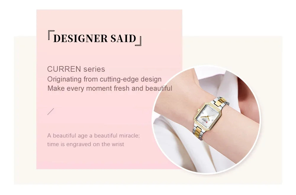 CURREN Elegant Quartz Ladies Wristwatch Top Brand Original Watch For Women Luxury Waterproof Luminous Watches