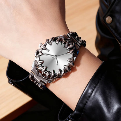 Sports Men Watch Fashion Man Stainless Steel Quartz Movement Red Clock Top Brand Halloween Creative Military Watch for Men reloj