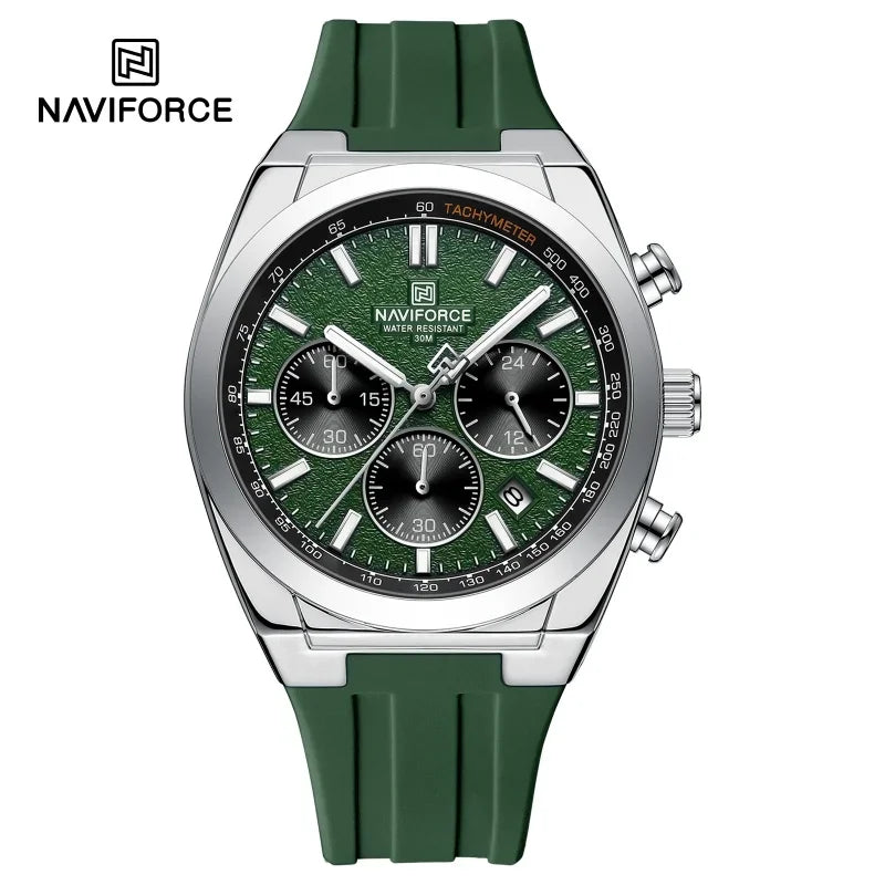 NAVIFORCE Herrenarmbanduhr – Luxuriöser und sportlicher Stil, Quarzwerk, 24-Stunden-Anzeige, Datumsfenster, Chronograph, wasserdicht – Geschenkidee für Herren