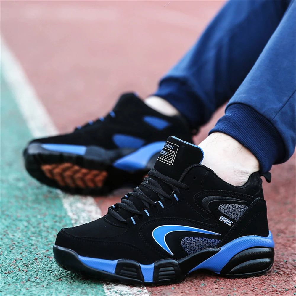 Sapatilhas modernas color block de tamanho grande para homem, confortáveis, antiderrapantes, com atacadores, casuais e duráveis, para atividades ao ar livre masculinas