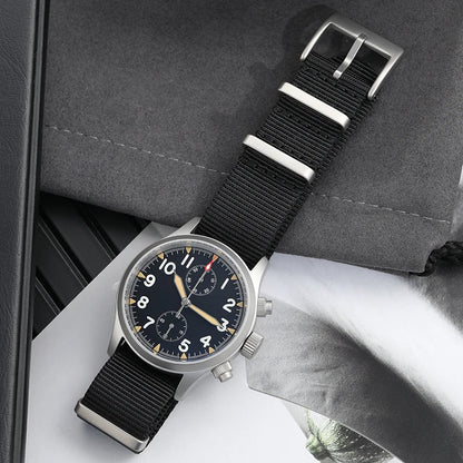 Militado ML1868KF Retro VK67 Quartz Chronograph Watch Stainless Steel Case 3 Dial Waterproof 100M  Multifunction Military Watch