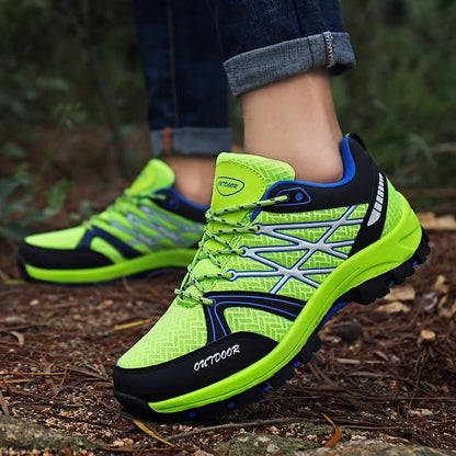 Sapatos de caminhada de marca para homem em malha respirável, calçado de viagem outdoor impermeável para caça e pesca, sapatos desportivos de montanha, todo-o-terreno e equitação