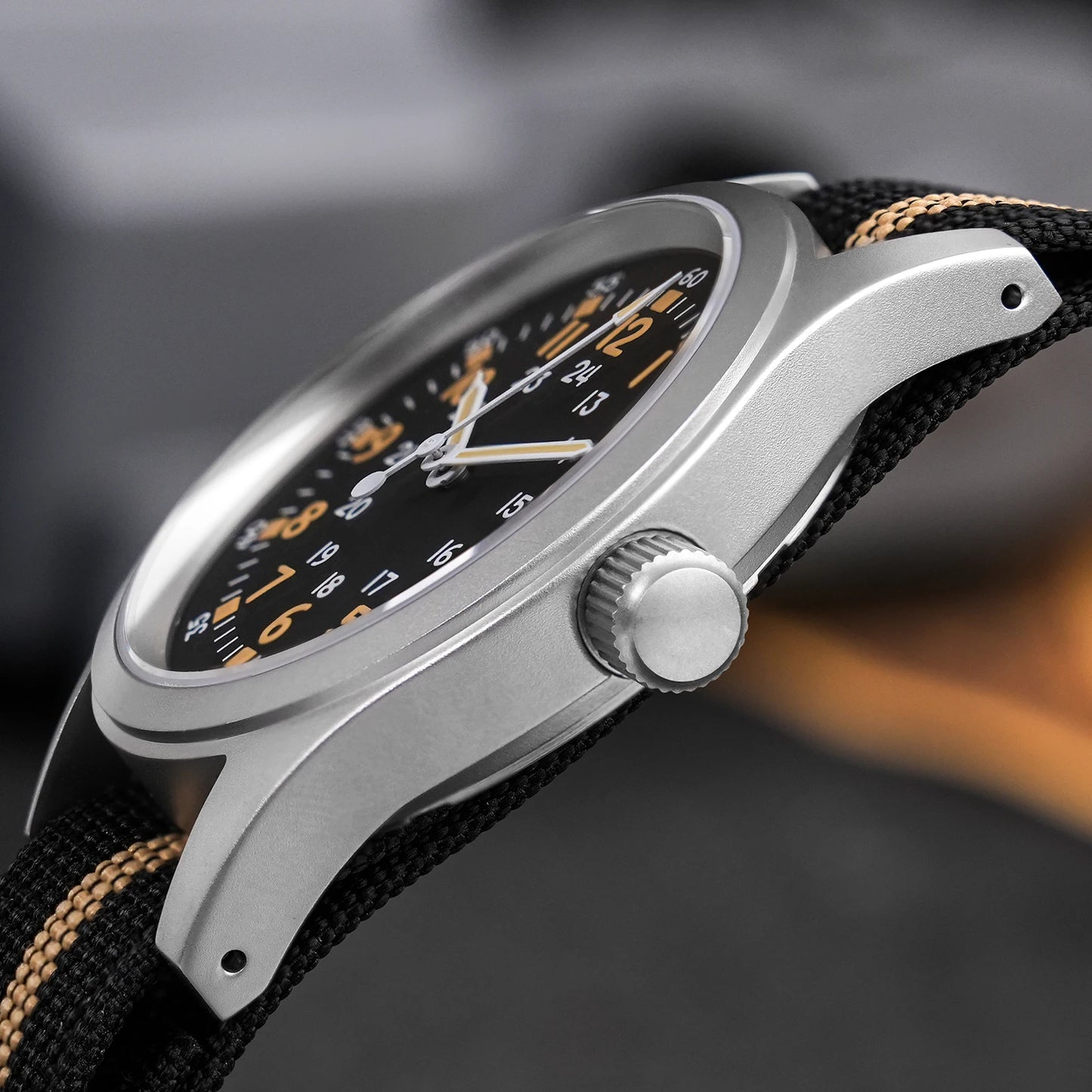 Militado ML05 Military Watch VH31 Sweep Movement Domed Sapphire Crystal Wristwatch High Clear AR Coating 38mm Vintage Watches