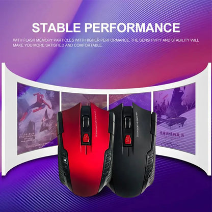 2.4GHz bežični optički gaming miš s USB prijamnikom, 2000DPI, 6 tipki, za računalo i prijenosno računalo