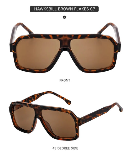 Ochelari de soare clasici, supradimensionați, pătrați, pentru bărbați, de lux, la modă, cu ramă metalică mare, ochelari de protecție, ochelari de soare eleganți pentru doamne
