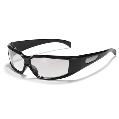 KLASSNUM Ochelari pentru femei Y2k Ochelari de soare la modă pentru bărbați, cu un design futurist și tehnologic Ochelari de soare argintii și roz pentru fete, cu protecție UV400