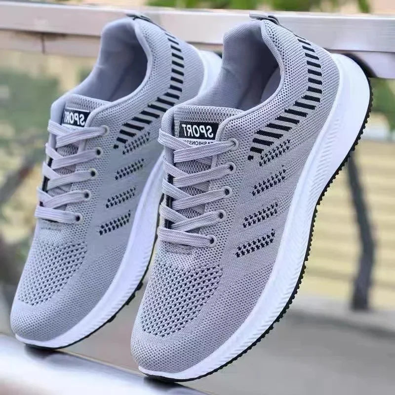 Men's Casual Running Shoes 2025 with Outdoor Anti-Slip Design Gray Flat Sports Shoes Black Fashionable Low-Priced Men's Shoes