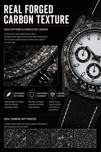 39mm Carbon Fiber Panda Chronograph Watch VK63 Quartz Sapphire Crystal Custom Logo Men's Sports Wristwatch