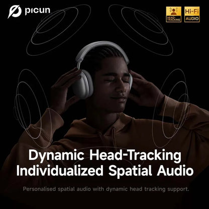 Picun F8MAX ANC kabelloser Kopfhörer, 59dB hybrides aktives Noise Cancelling, Spatial-Audio-Ohrhörer, Bluetooth 6.0, Over-Ear-Headset, 180H