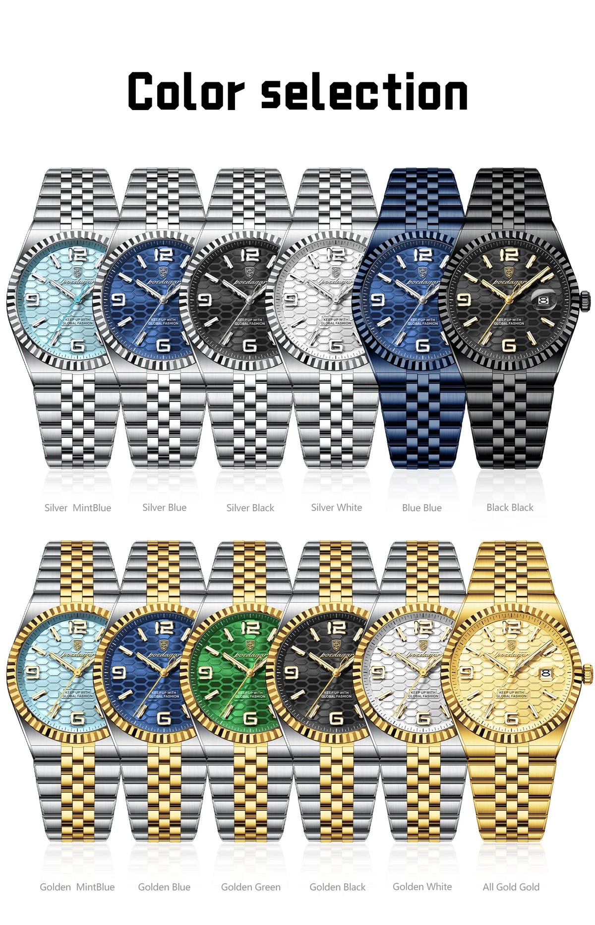 POEDAGAR High Quality Original Men Clock Waterproof Luminous Date Luxury Man Watch Stainless Steel Quartz Men's Watches Male+Box