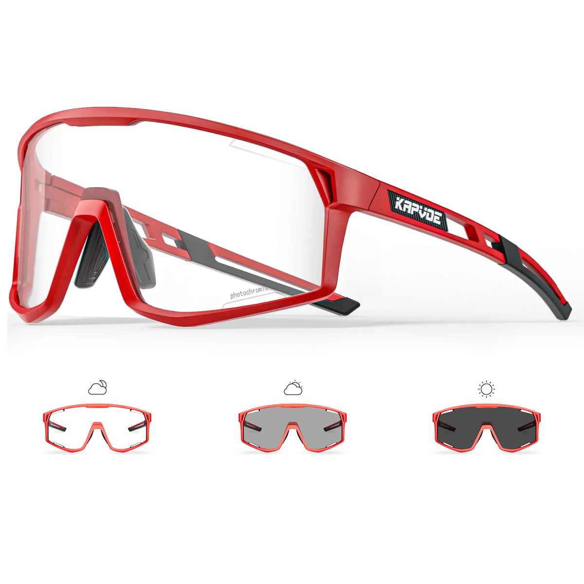 KAPVOE Ochelari UV400 pentru bărbați și femei, pentru ciclism de șosea, sporturi montane, activități în aer liber, ochelari de soare fotocromatici pentru ciclism, ochelari de bicicletă