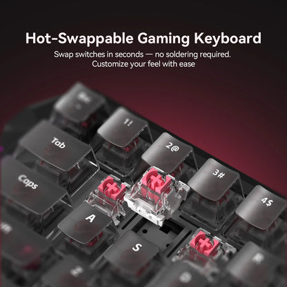Teclado Gaming Mecânico DarkBeacon Flux 68 HE com Switches Magnéticos Hot Swappable, USB-C com Fio, RGB, Layout 65%
