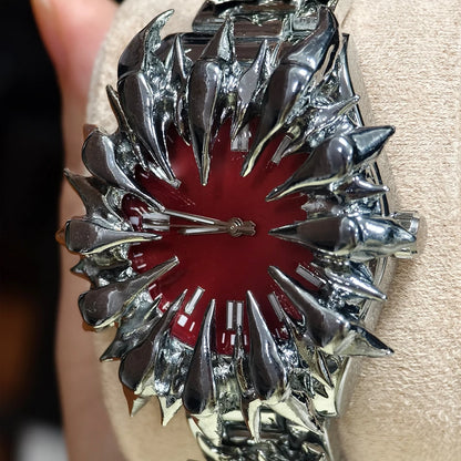 Special-shaped lightning dragon scale spike soldering watch design heavy industry trend Y2K Watches Quirky Quartz Wristwatches