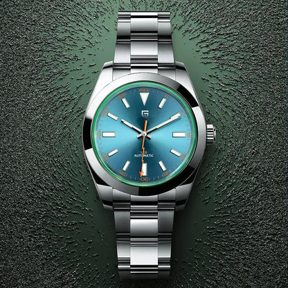 PAGANI DESIGN 2026 New Green Glass Men's Mechanical Watches Automatic Watch Men AR Sapphire crystal Stainless steel Wristwatch