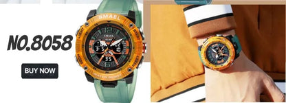 Military Watches Men Sport  Watch Waterproof Alarm Clock Dual Time Wristwatches Digital 8049B Army Watches Military