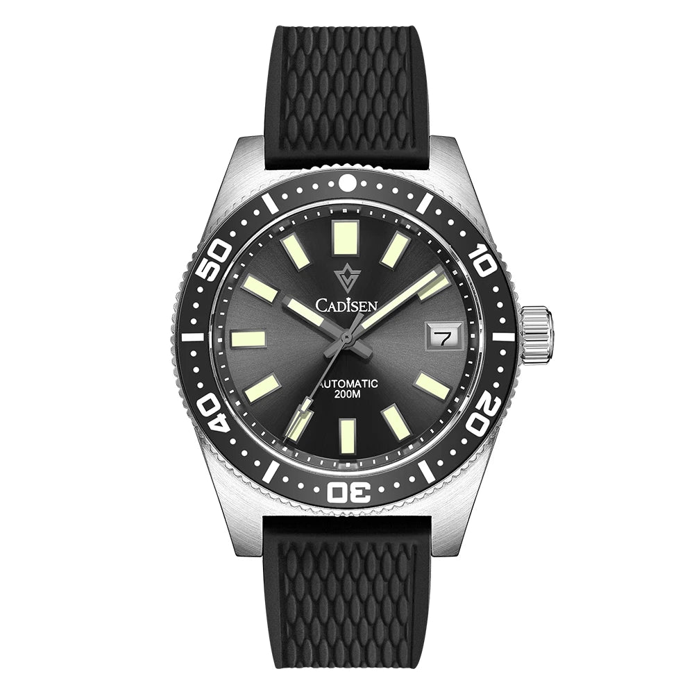 CADISEN New 38mm Diver Mens Watch Japan 8215 Automatic Mechanical Sapphire Glass Date Luminous 100M Waterproof Wrist watch Men