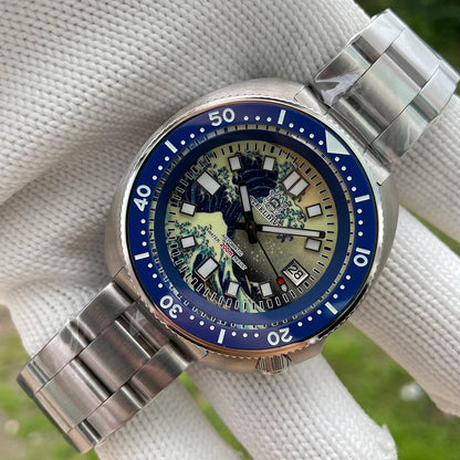 STEELDIVE SD1970J Kanagawa Turtle Full Luminous Dial Ceramic Bezel NH35 Automatic STEELDIVE Official Store Men's Dive Watch
