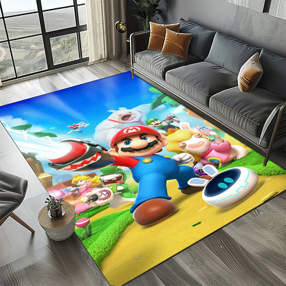 Covor cu motiv retro Mario, covor pentru sufragerie, dormitor, canapea, preș de intrare, decor, covoraș de joacă pentru copii