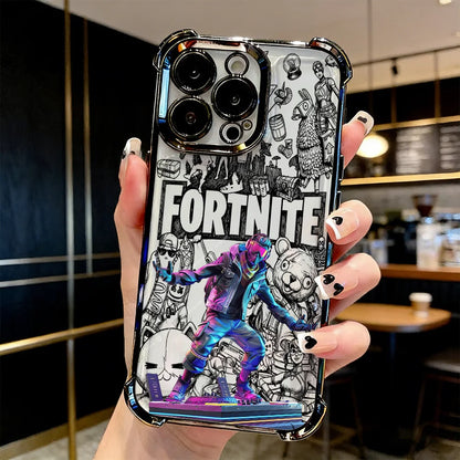 Suosittu FortniteS-peliteemainen pinnoitettu puhelinkuori iPhone 17 17e 16e 16 15 14 13 12 11 Pro Max X XR XSMax 7 8 Mini Air Plus -malleille, iskunkestävä