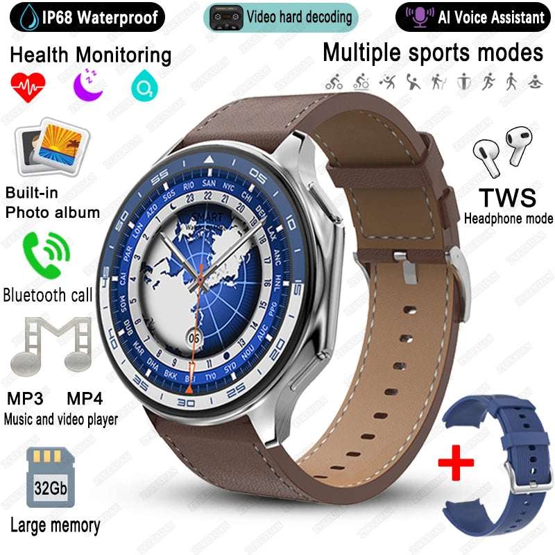 2025 New For OPPO Watch X High-End Business Watch Men 32Gb Memory Video Playback Smart Watch Sports Fitness Waterproof Bracelet