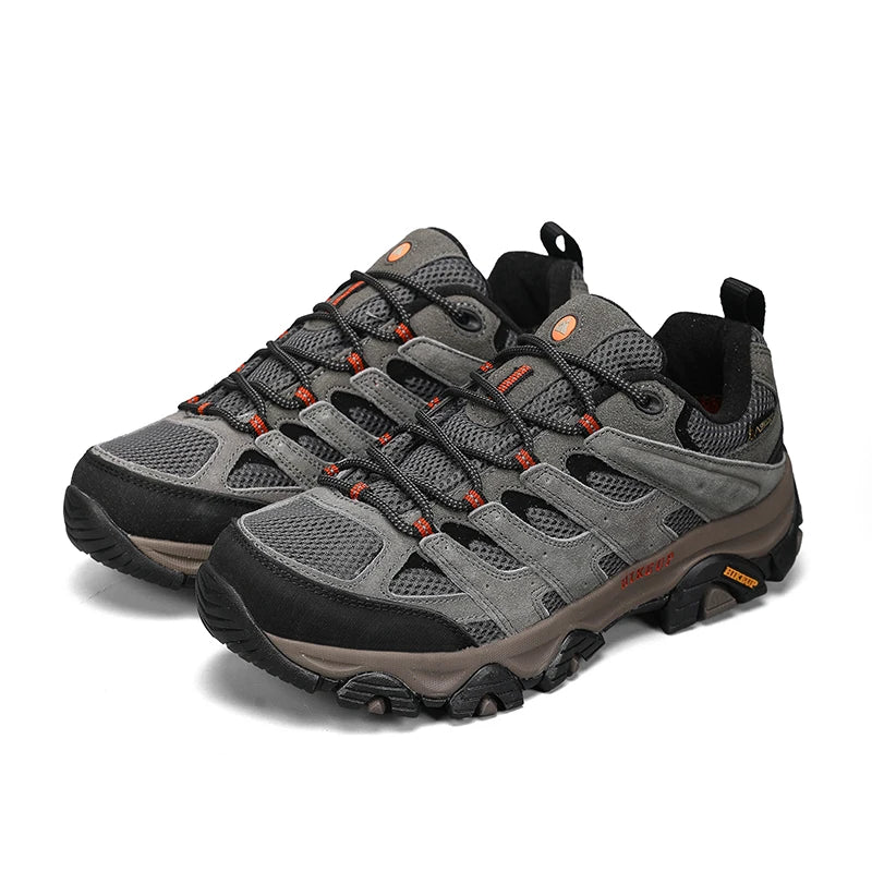 HIKEUP Hiking Shoes for Men, Designer Climbing Trekking Sneakers, Leather Outdoor Sports Work Shoes, Running Shoes