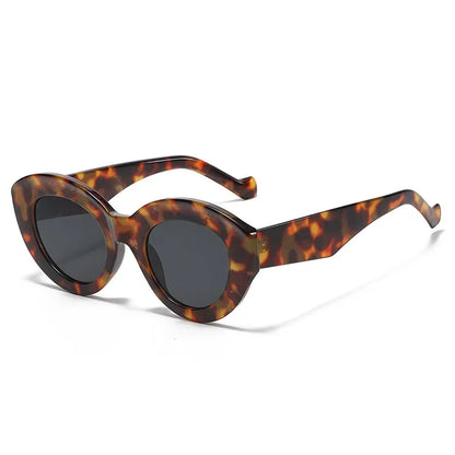 JNPCXI Ochelari de soare pentru femei, model „Cat Eye” supradimensionat, la modă, cu dungi verzi, stil retro, protecție UV400; ochelari de soare ovali pentru bărbați, la modă