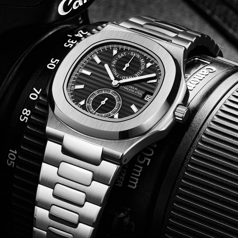 DIDUN TOP New Men Quartz Watches Sport Business Luxury Brand Stainless Steel Male Fashion Nautilus Wrist Clock Dropshipping