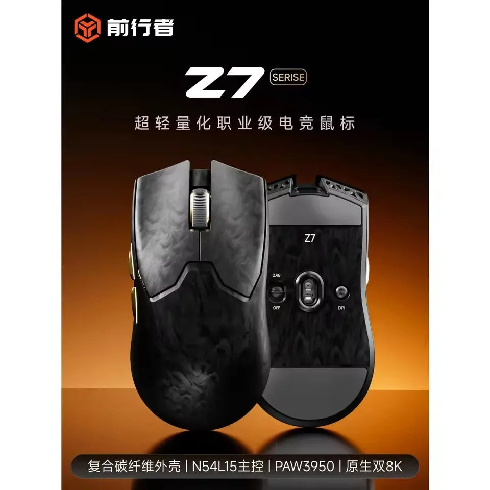EWEADN Z7 Carbon Fiber Kabellose Maus Paw3950 Dual 8k Leichte mittelgroße ergonomische Esports-Gaming-Maus für FPS PC-Zubehör