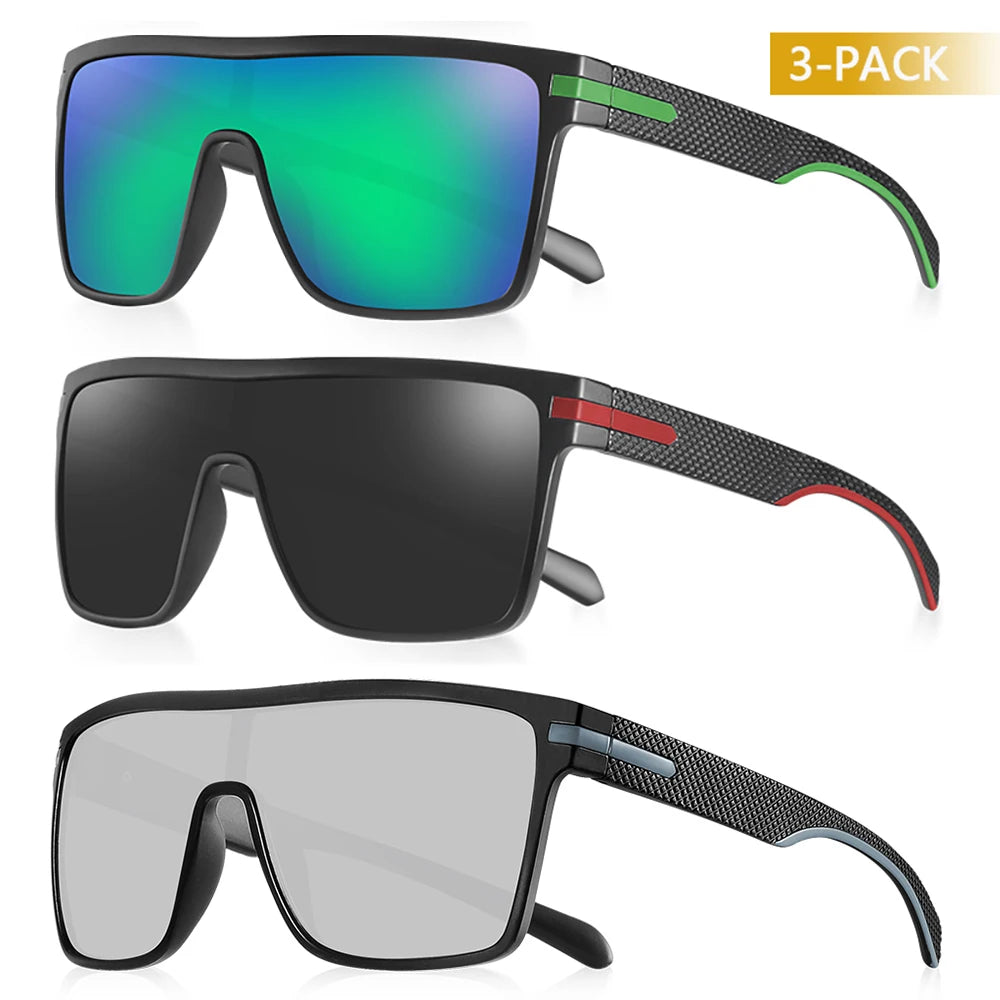 Ochelari de soare polarizați CRIXALIS pentru bărbați, pătrați, supradimensionați, antireflex, pentru șoferi, ochelari de soare cu oglindă, pentru femei, ochelari de protecție UV400, pentru bărbați