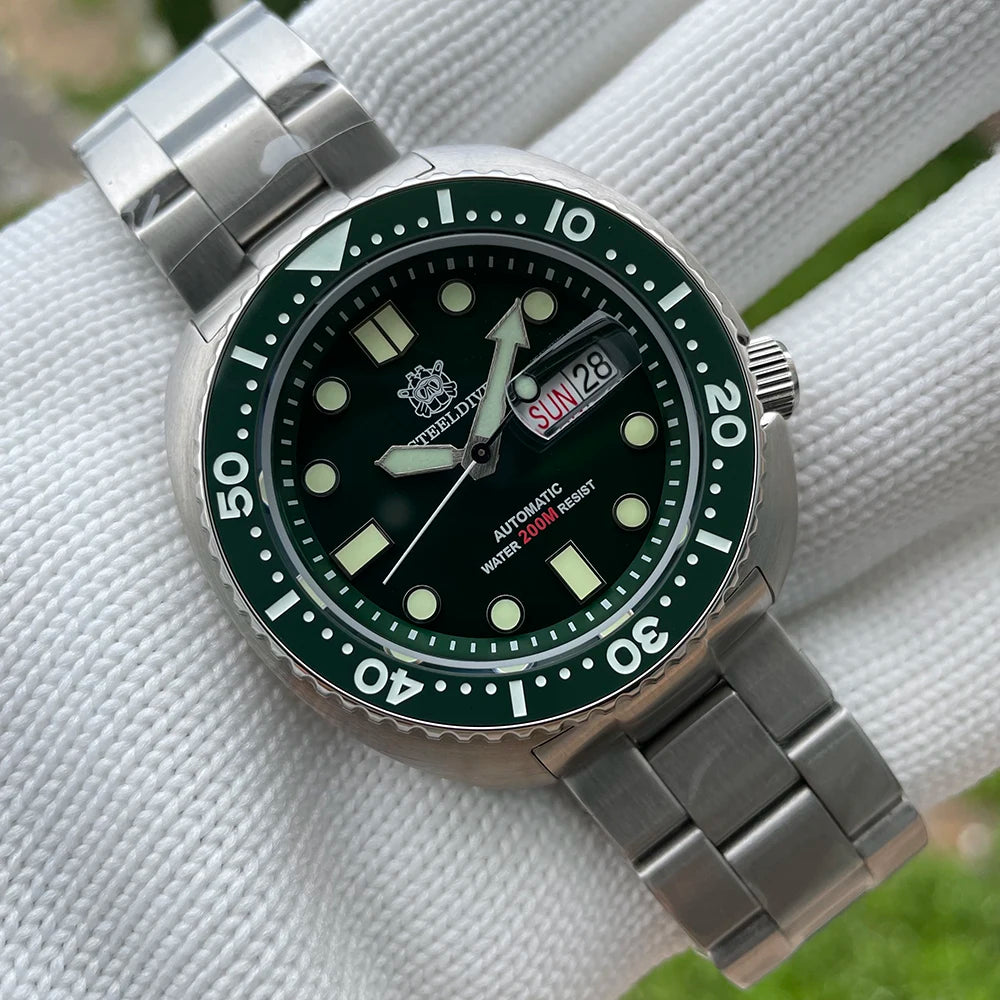 STEELDIVE Brand Classic Design SD1972 45mm Case Ceramic Bezel Sapphire Glass NH36 Automatic Movement Day and Date Sports Watches