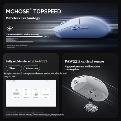MCHOSE G3 V2 Pro/Ultra Lightweight E-sports Mouse Three mode Gaming office wireless Bluetooth PAW3395 Fully self-developed