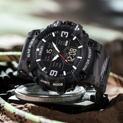 Military Watches Men Sport  Watch Waterproof Alarm Clock Dual Time Wristwatches Digital 8049B Army Watches Military