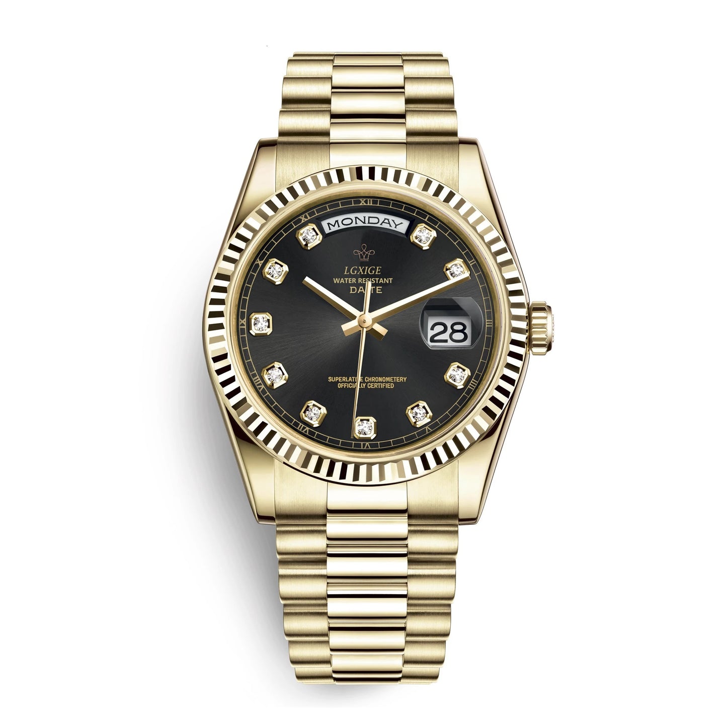 LGXIGE Diamonds Dial Wrist Watch For Men Top Brand Luxury Fashion Men Watch Casual Quartz Wristwatch Waterresistant Male Clock